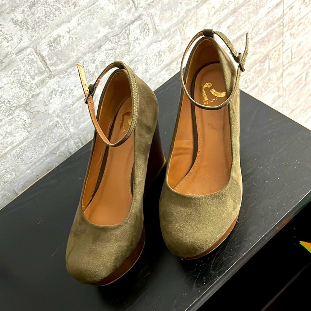 Ankle strap wedges by Report